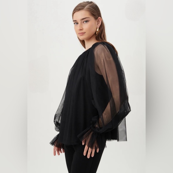 TRINA TURK 🆕 OTHERWORLDLY 2 TOP. Fun/Flirty Tulle Dress Top. Size L. 🔥 - Picture 3 of 5